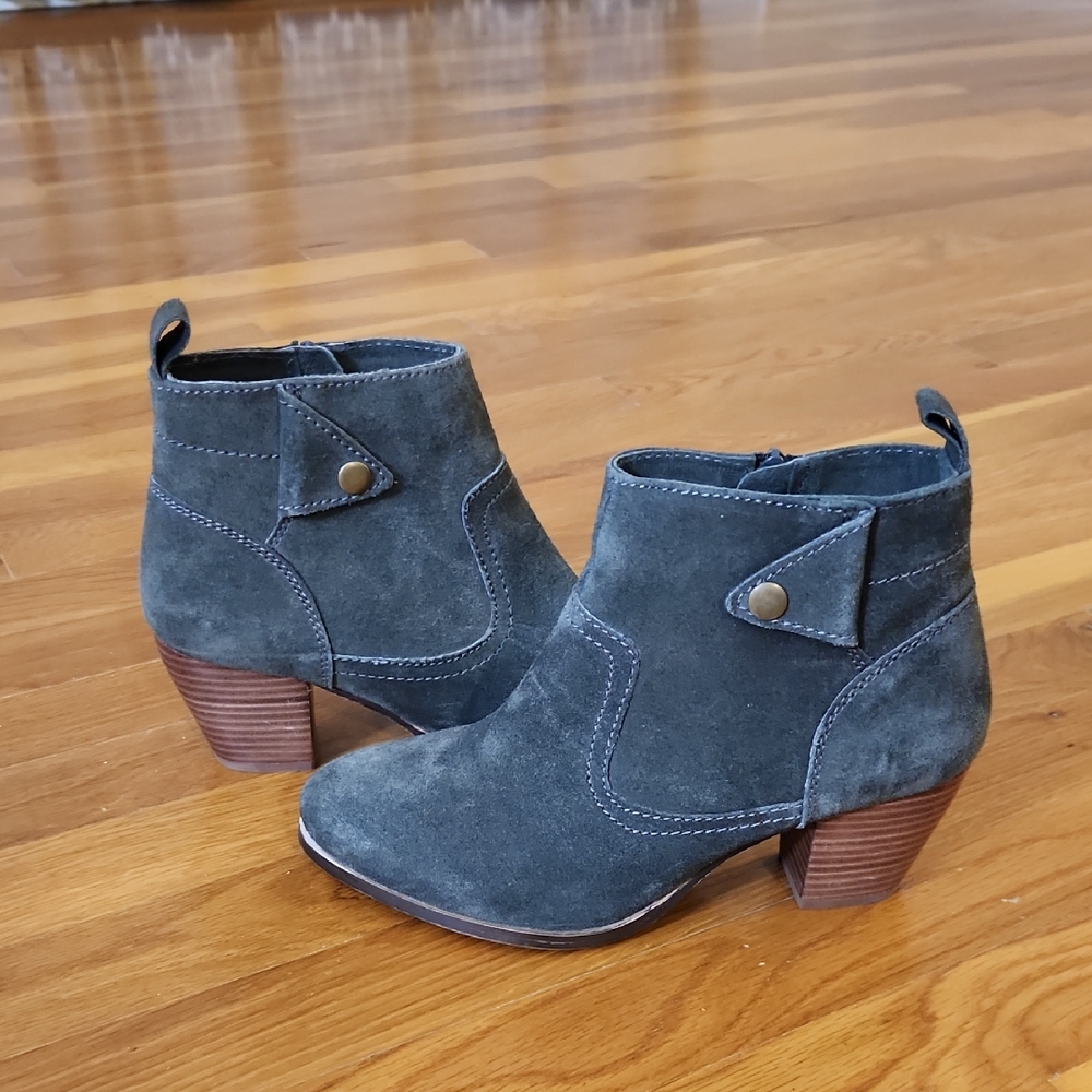 Diba Suede Ankle Boots - Dark Green